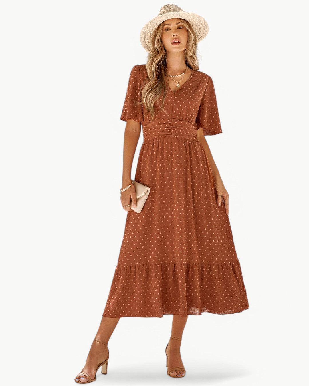 Lisa | Abito con scollo a V e maniche corte - Leggero e alla moda