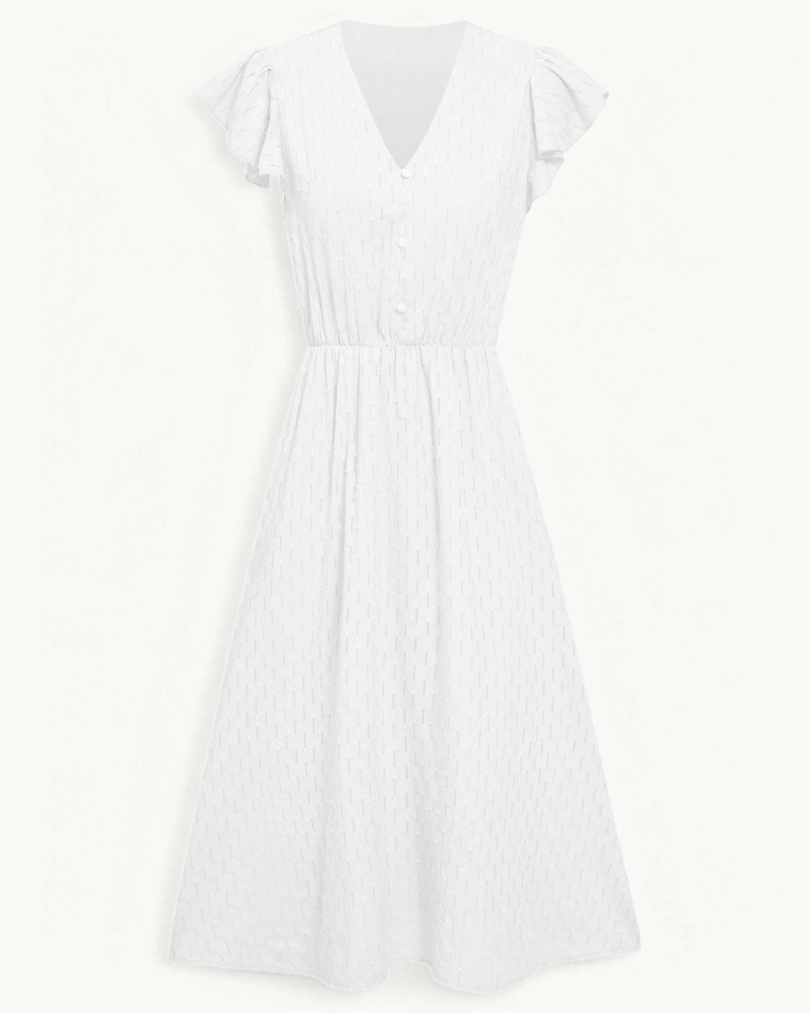 Lara | Abito midi con scollo a V e maniche con volant