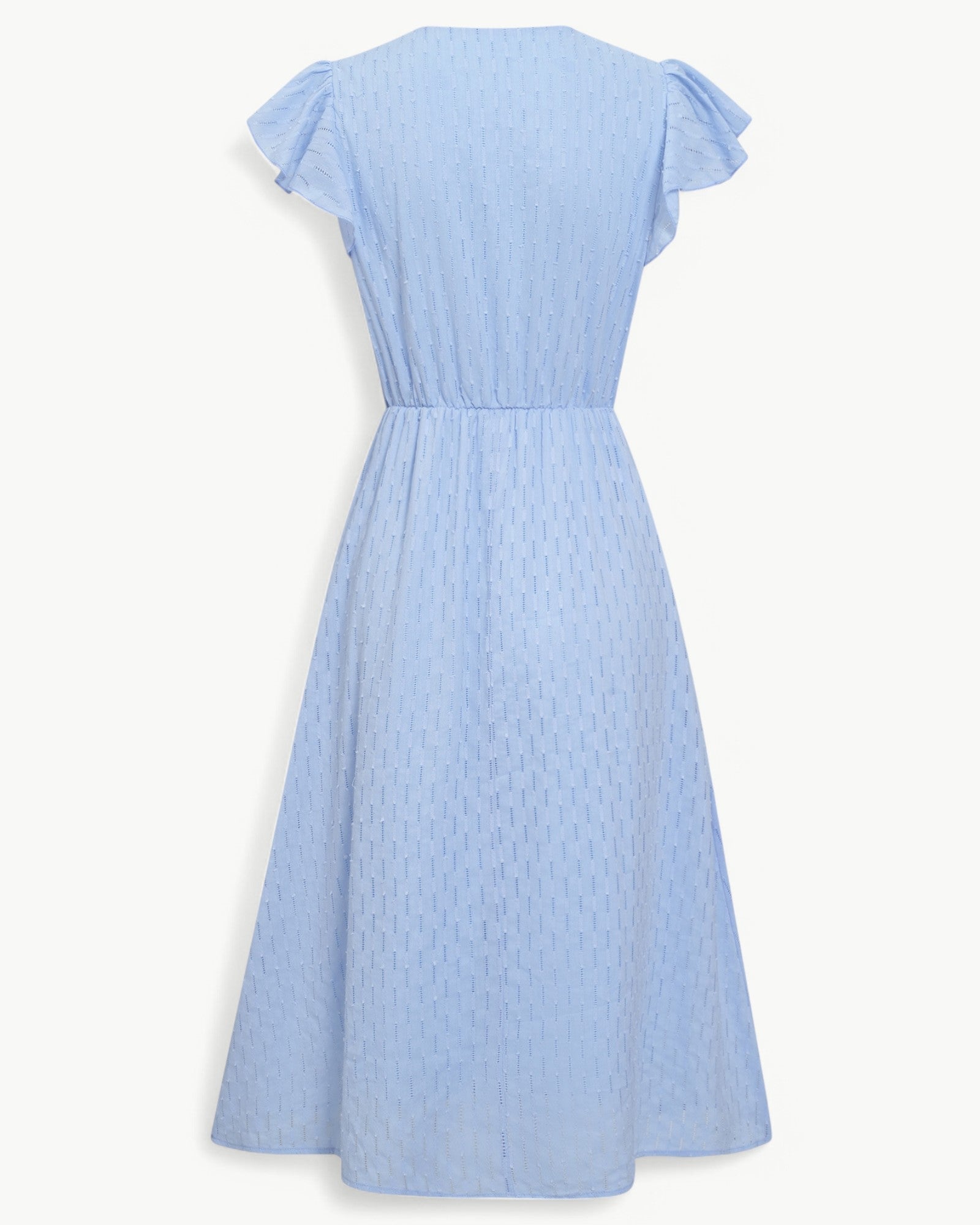 Lara | Abito midi con scollo a V e maniche con volant