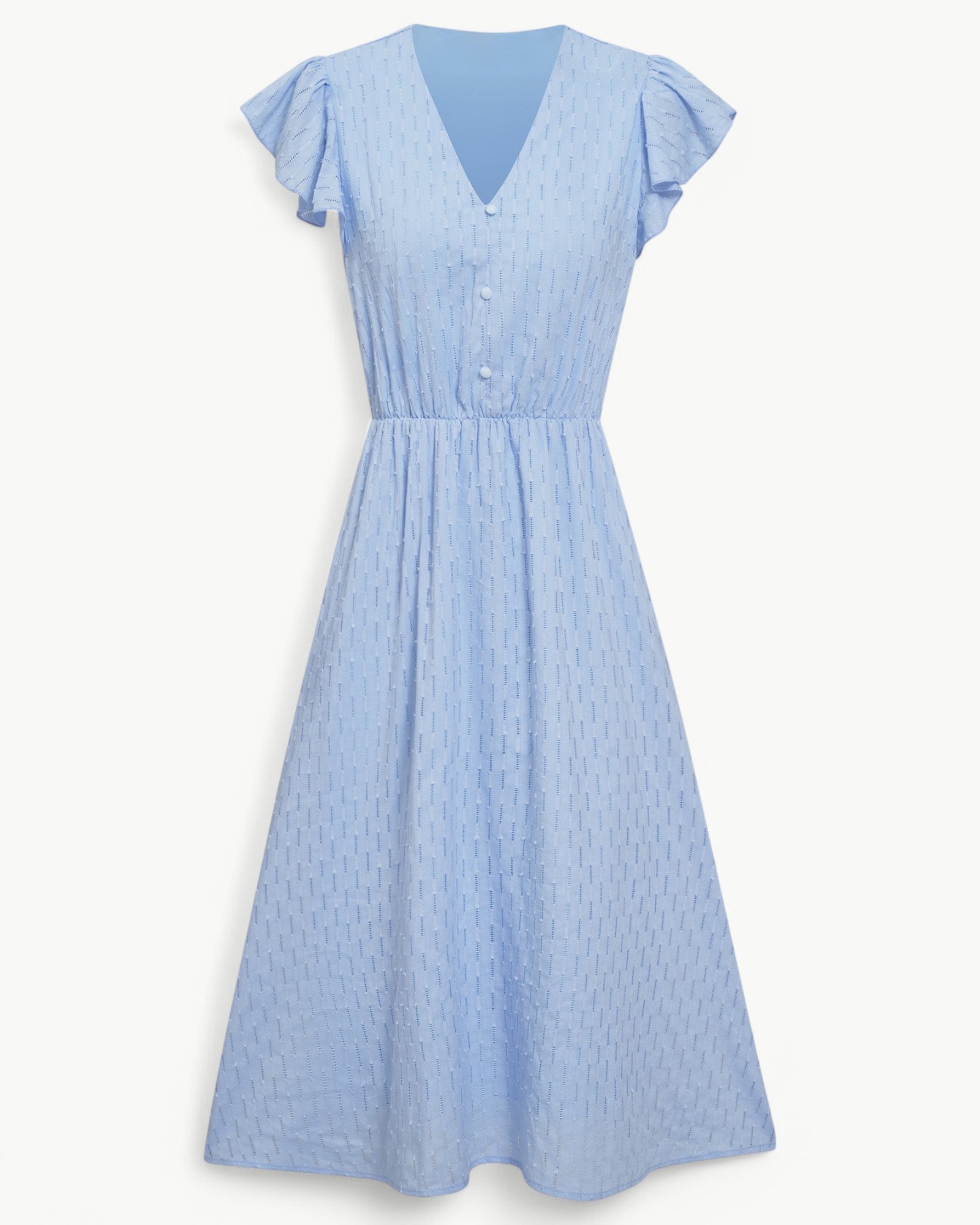 Lara | Abito midi con scollo a V e maniche con volant